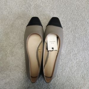 Zara cap toe black grey flats